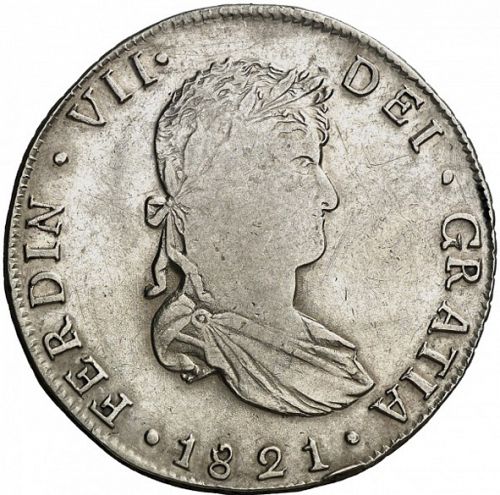 8 Reales Obverse Image minted in SPAIN in 1821JM (1808-33  -  FERNANDO VII)  - The Coin Database