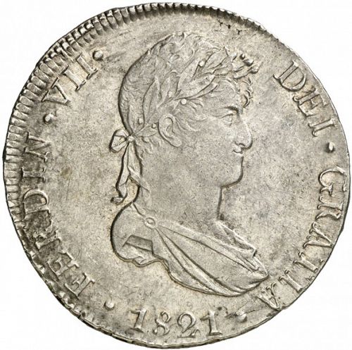 8 Reales Obverse Image minted in SPAIN in 1821JP (1808-33  -  FERNANDO VII)  - The Coin Database