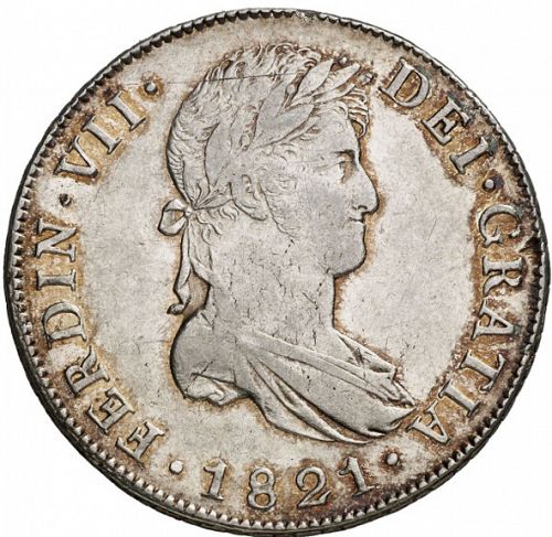 8 Reales Obverse Image minted in SPAIN in 1821M (1808-33  -  FERNANDO VII)  - The Coin Database