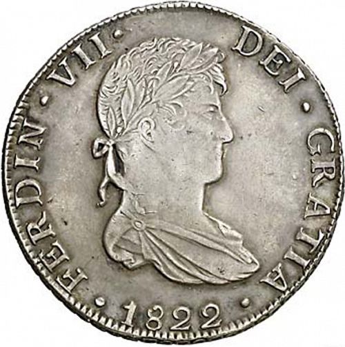 8 Reales Obverse Image minted in SPAIN in 1822M (1808-33  -  FERNANDO VII)  - The Coin Database