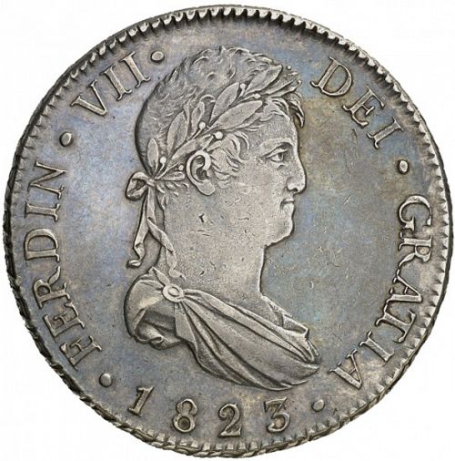 8 Reales Obverse Image minted in SPAIN in 1823AJ (1808-33  -  FERNANDO VII)  - The Coin Database