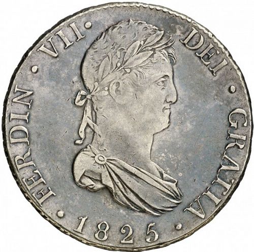 8 Reales Obverse Image minted in SPAIN in 1825AJ (1808-33  -  FERNANDO VII)  - The Coin Database