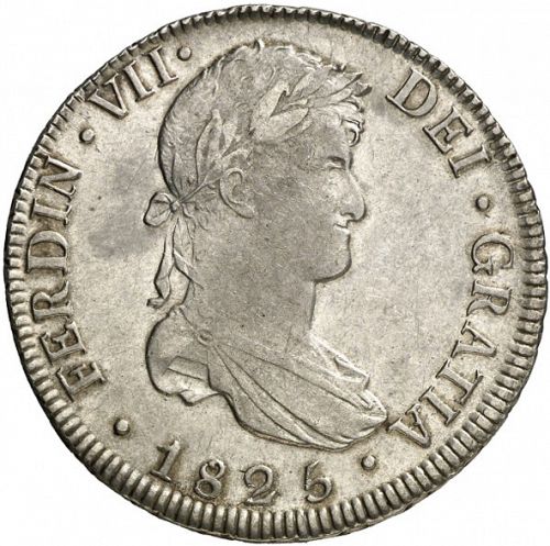 8 Reales Obverse Image minted in SPAIN in 1825JL (1808-33  -  FERNANDO VII)  - The Coin Database
