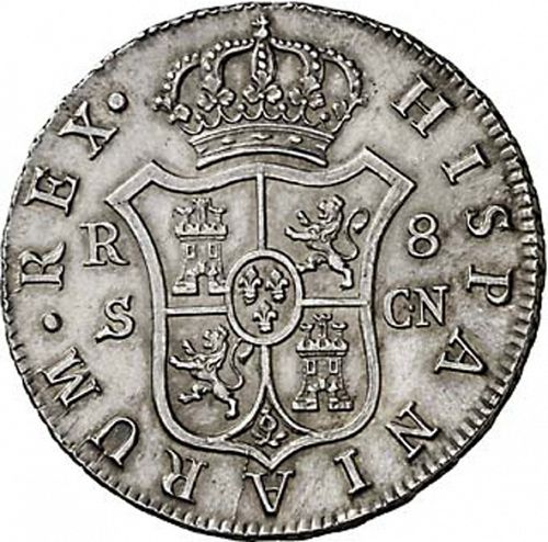 8 Reales Reverse Image minted in SPAIN in 1808CN (1808-33  -  FERNANDO VII)  - The Coin Database
