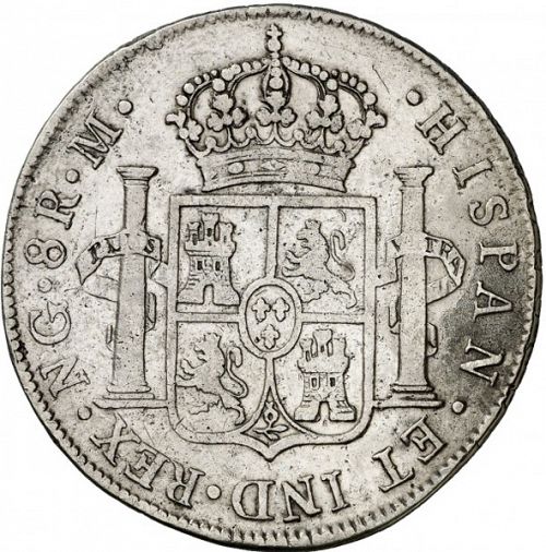 8 Reales Reverse Image minted in SPAIN in 1808M (1808-33  -  FERNANDO VII)  - The Coin Database