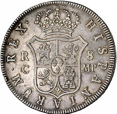 8 Reales Reverse Image minted in SPAIN in 1809MP (1808-33  -  FERNANDO VII)  - The Coin Database
