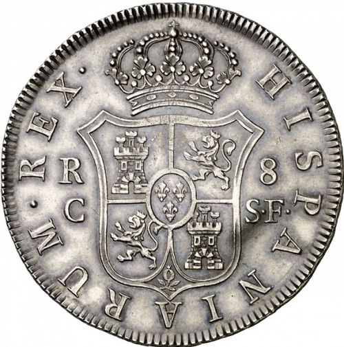 8 Reales Reverse Image minted in SPAIN in 1810SF (1808-33  -  FERNANDO VII)  - The Coin Database
