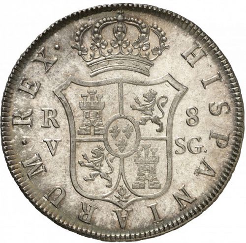 8 Reales Reverse Image minted in SPAIN in 1811SG (1808-33  -  FERNANDO VII)  - The Coin Database