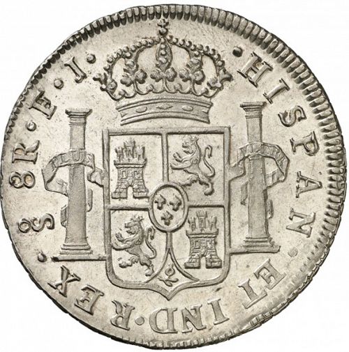 8 Reales Reverse Image minted in SPAIN in 1814FJ (1808-33  -  FERNANDO VII)  - The Coin Database