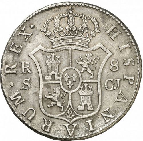 8 Reales Reverse Image minted in SPAIN in 1815CJ (1808-33  -  FERNANDO VII)  - The Coin Database