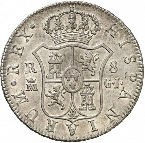 8 Reales Reverse Image minted in SPAIN in 1815GJ (1808-33  -  FERNANDO VII)  - The Coin Database