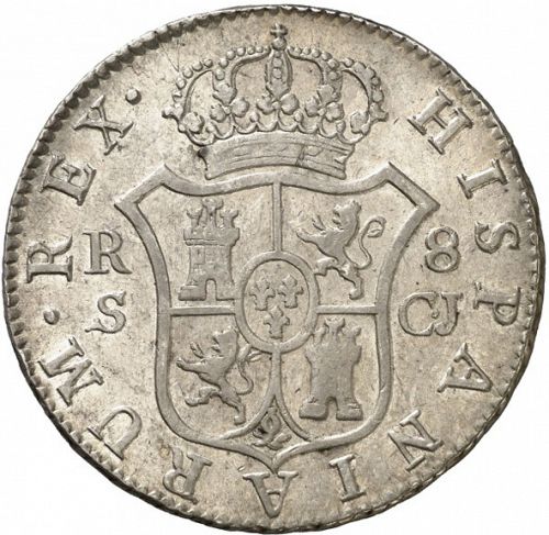 8 Reales Reverse Image minted in SPAIN in 1816CJ (1808-33  -  FERNANDO VII)  - The Coin Database