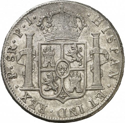 8 Reales Reverse Image minted in SPAIN in 1817PJ (1808-33  -  FERNANDO VII)  - The Coin Database