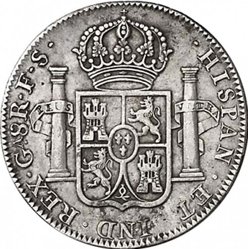 8 Reales Reverse Image minted in SPAIN in 1818FS (1808-33  -  FERNANDO VII)  - The Coin Database