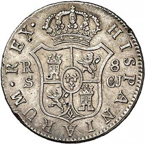 8 Reales Reverse Image minted in SPAIN in 1819CJ (1808-33  -  FERNANDO VII)  - The Coin Database