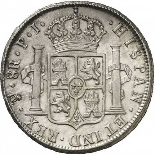 8 Reales Reverse Image minted in SPAIN in 1819PJ (1808-33  -  FERNANDO VII)  - The Coin Database