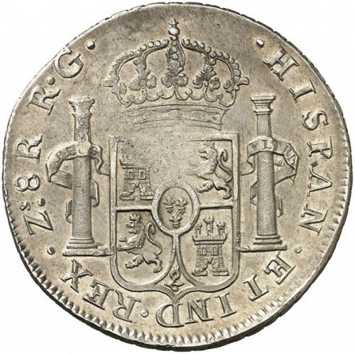 8 Reales Reverse Image minted in SPAIN in 1820RG (1808-33  -  FERNANDO VII)  - The Coin Database