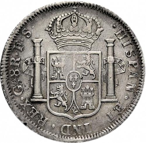 8 Reales Reverse Image minted in SPAIN in 1821FS (1808-33  -  FERNANDO VII)  - The Coin Database