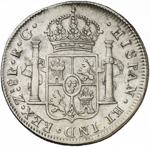 8 Reales Reverse Image minted in SPAIN in 1822RG (1808-33  -  FERNANDO VII)  - The Coin Database