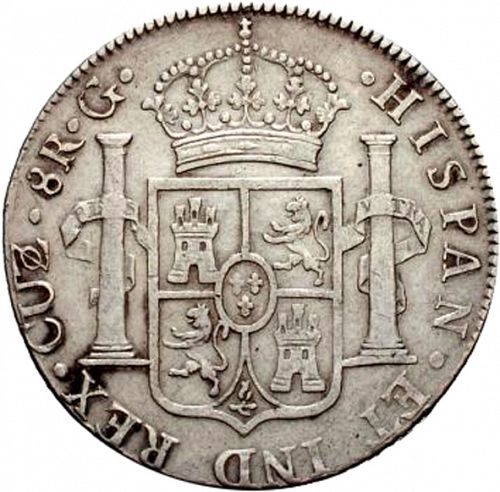 8 Reales Reverse Image minted in SPAIN in 1824G (1808-33  -  FERNANDO VII)  - The Coin Database