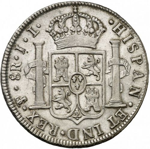 8 Reales Reverse Image minted in SPAIN in 1825JL (1808-33  -  FERNANDO VII)  - The Coin Database