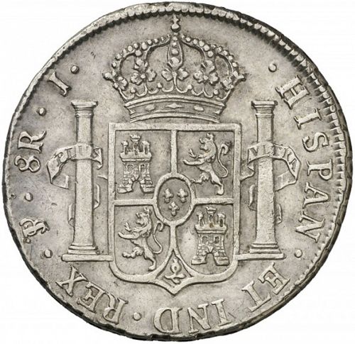 8 Reales Reverse Image minted in SPAIN in 1825J (1808-33  -  FERNANDO VII)  - The Coin Database