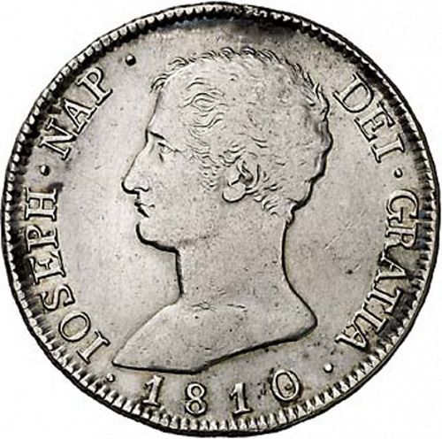8 Reales Obverse Image minted in SPAIN in 1810IG (1808-13  -  JOSE NAPOLEON)  - The Coin Database