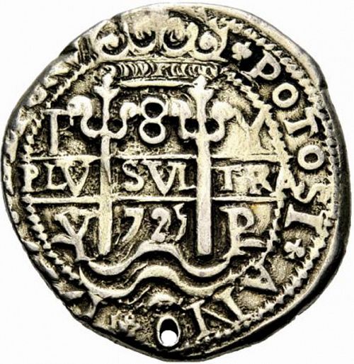 8 Reales Obverse Image minted in SPAIN in 1725Y (1724  -  LUIS I)  - The Coin Database