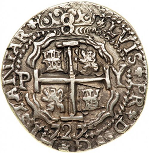 8 Reales Reverse Image minted in SPAIN in 1727Y (1724  -  LUIS I)  - The Coin Database