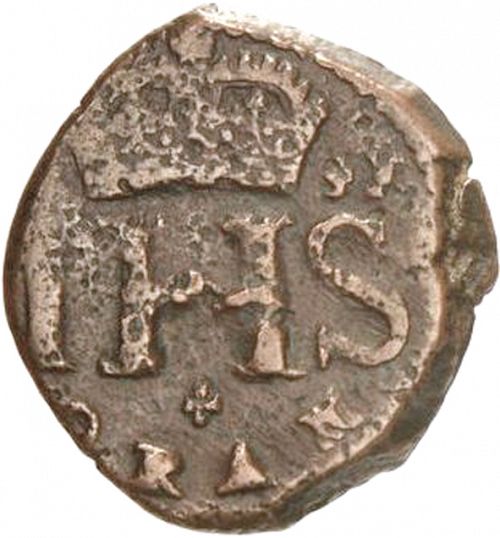 8 Maravedies Reverse Image minted in SPAIN in 1691 (1665-00  -  CARLOS II)  - The Coin Database