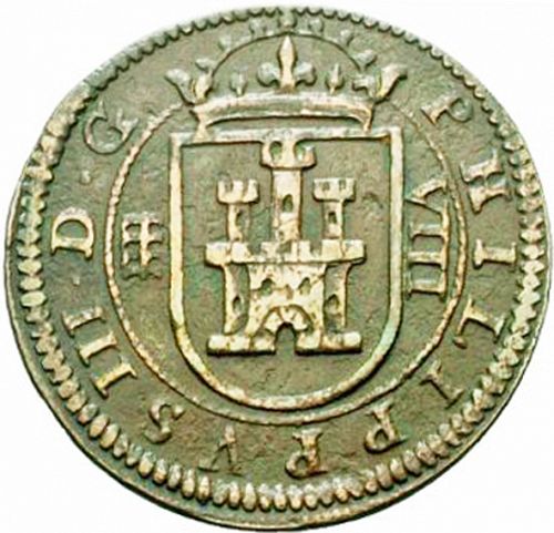 8 Maravedies Obverse Image minted in SPAIN in 1603 (1598-21  -  FELIPE III)  - The Coin Database