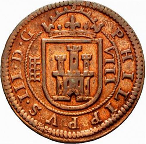 8 Maravedies Obverse Image minted in SPAIN in 1604 (1598-21  -  FELIPE III)  - The Coin Database