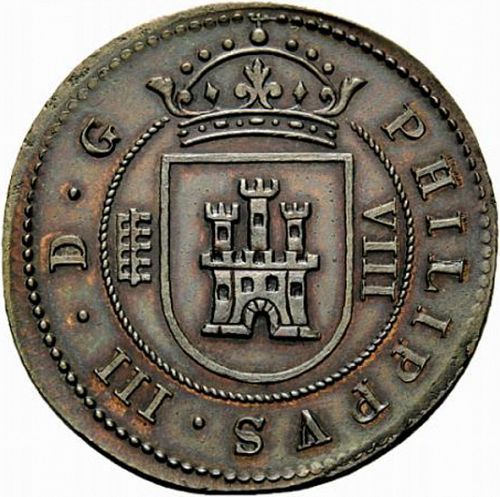 8 Maravedies Obverse Image minted in SPAIN in 1616 (1598-21  -  FELIPE III)  - The Coin Database