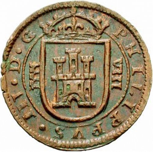 8 Maravedies Obverse Image minted in SPAIN in 1620 (1598-21  -  FELIPE III)  - The Coin Database