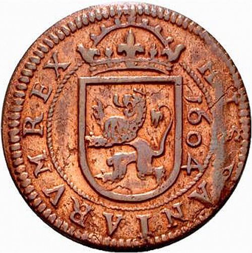 8 Maravedies Reverse Image minted in SPAIN in 1604 (1598-21  -  FELIPE III)  - The Coin Database