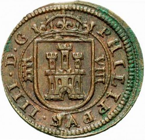 8 Maravedies Obverse Image minted in SPAIN in 1621 (1621-65  -  FELIPE IV)  - The Coin Database
