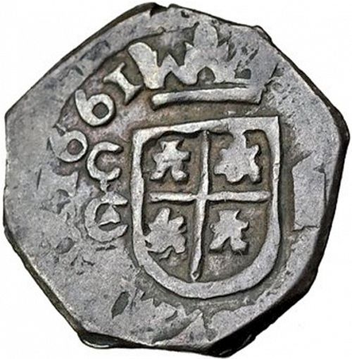 8 Maravedies Reverse Image minted in SPAIN in 1661CA (1621-65  -  FELIPE IV)  - The Coin Database