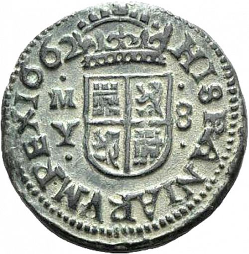 8 Maravedies Reverse Image minted in SPAIN in 1662Y (1621-65  -  FELIPE IV)  - The Coin Database