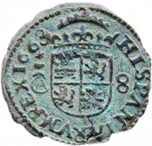8 Maravedies Reverse Image minted in SPAIN in 1663CA (1621-65  -  FELIPE IV)  - The Coin Database