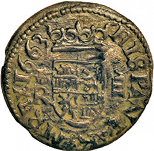 8 Maravedies Reverse Image minted in SPAIN in 1663R (1621-65  -  FELIPE IV)  - The Coin Database