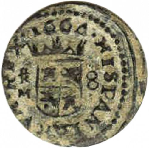 8 Maravedies Reverse Image minted in SPAIN in 1664M (1621-65  -  FELIPE IV)  - The Coin Database
