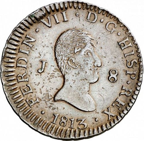 8 Maravedies Obverse Image minted in SPAIN in 1813 (1808-33  -  FERNANDO VII)  - The Coin Database