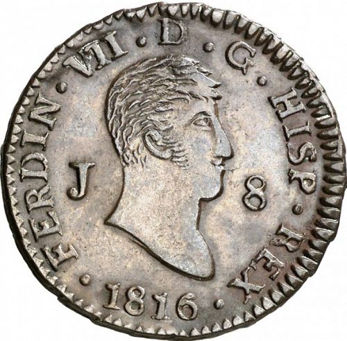 8 Maravedies Obverse Image minted in SPAIN in 1816 (1808-33  -  FERNANDO VII)  - The Coin Database