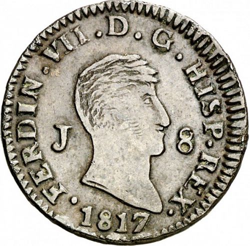 8 Maravedies Obverse Image minted in SPAIN in 1817 (1808-33  -  FERNANDO VII)  - The Coin Database