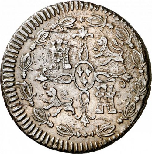 8 Maravedies Reverse Image minted in SPAIN in 1813 (1808-33  -  FERNANDO VII)  - The Coin Database