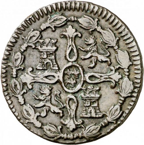 8 Maravedies Reverse Image minted in SPAIN in 1817 (1808-33  -  FERNANDO VII)  - The Coin Database