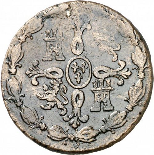 8 Maravedies Reverse Image minted in SPAIN in 1817 (1808-33  -  FERNANDO VII)  - The Coin Database