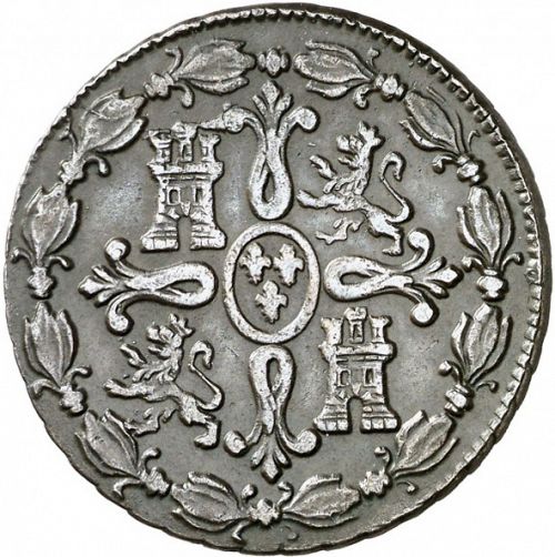 8 Maravedies Reverse Image minted in SPAIN in 1818 (1808-33  -  FERNANDO VII)  - The Coin Database