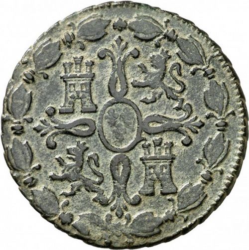 8 Maravedies Reverse Image minted in SPAIN in 1819 (1808-33  -  FERNANDO VII)  - The Coin Database