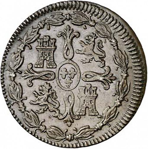 8 Maravedies Reverse Image minted in SPAIN in 1820 (1808-33  -  FERNANDO VII)  - The Coin Database
